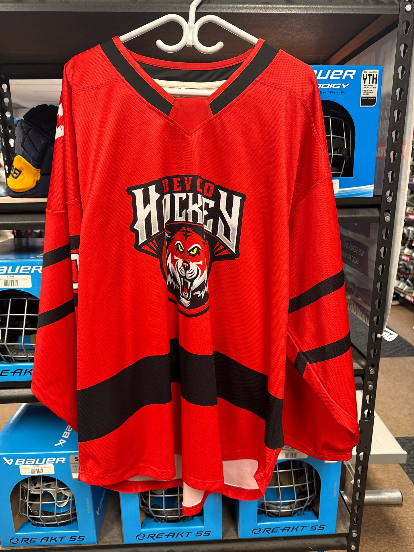 Devco Hockey Red Tiger Jersey Goalie cut Large