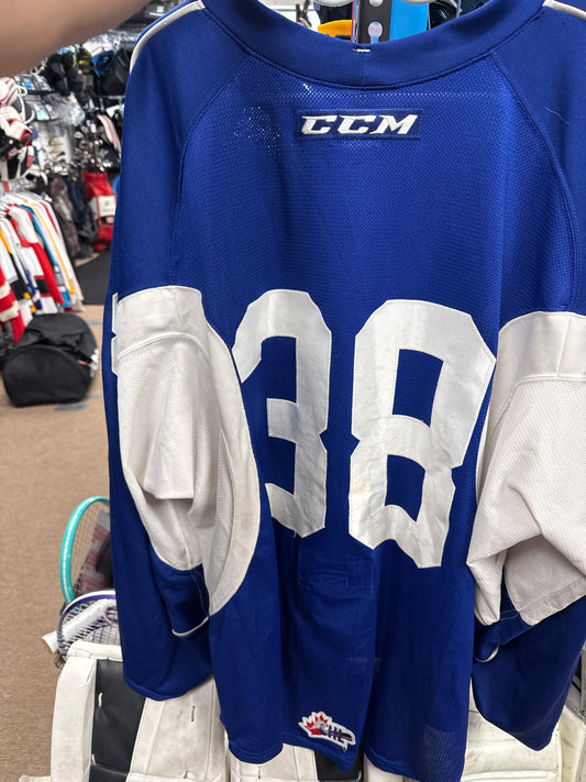 CCM Blue OHL Goalie Cut #38 Practice Jersey Sz 58+