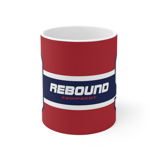 Rebound Equipment #9 Blue, White and Red Hockey Coffee Mug
