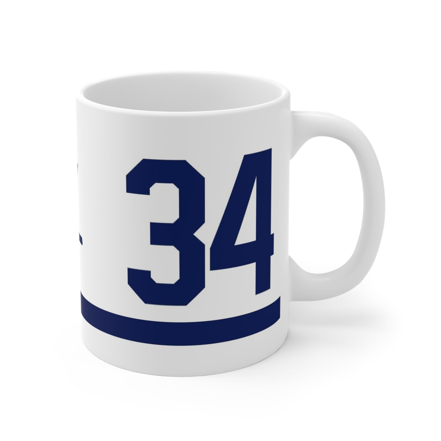 Rebound Equipment #34 Hockey Coffee Mug Blue White Exclusives