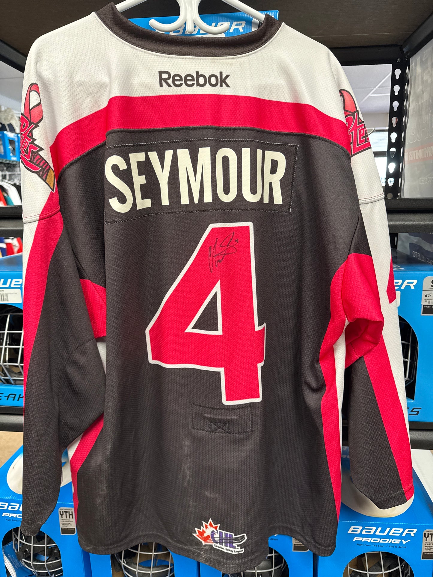 Clark Seymour Peterborough Petes Pink In The Rink Jersey Autographed