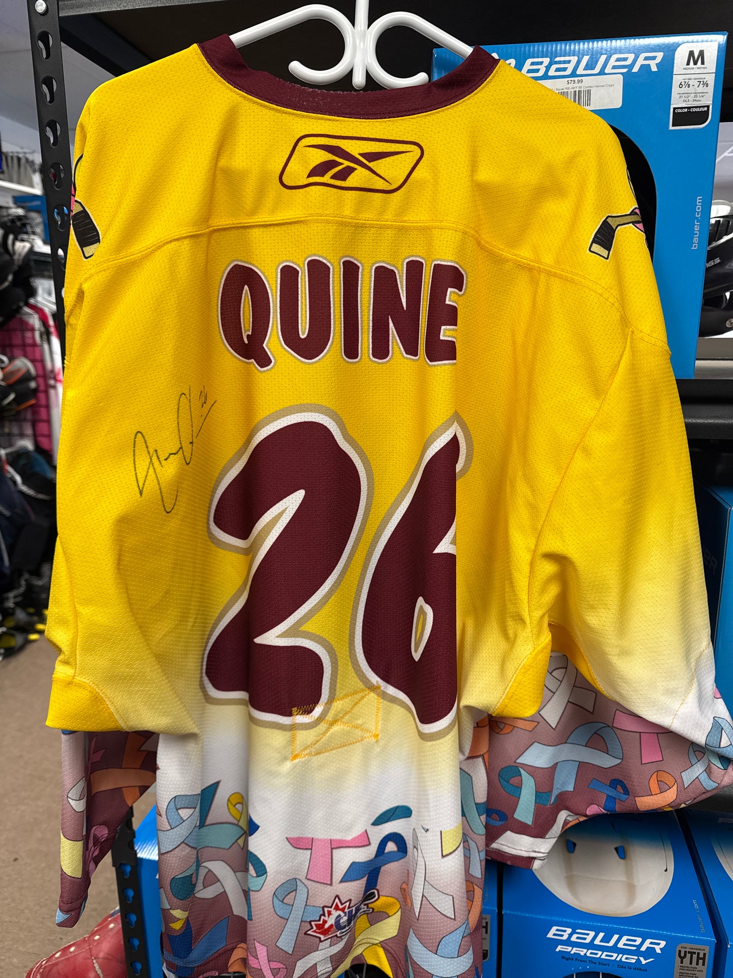 Alan Quine Peterborough Petes Rink Of Ribbons Jersey Autographed