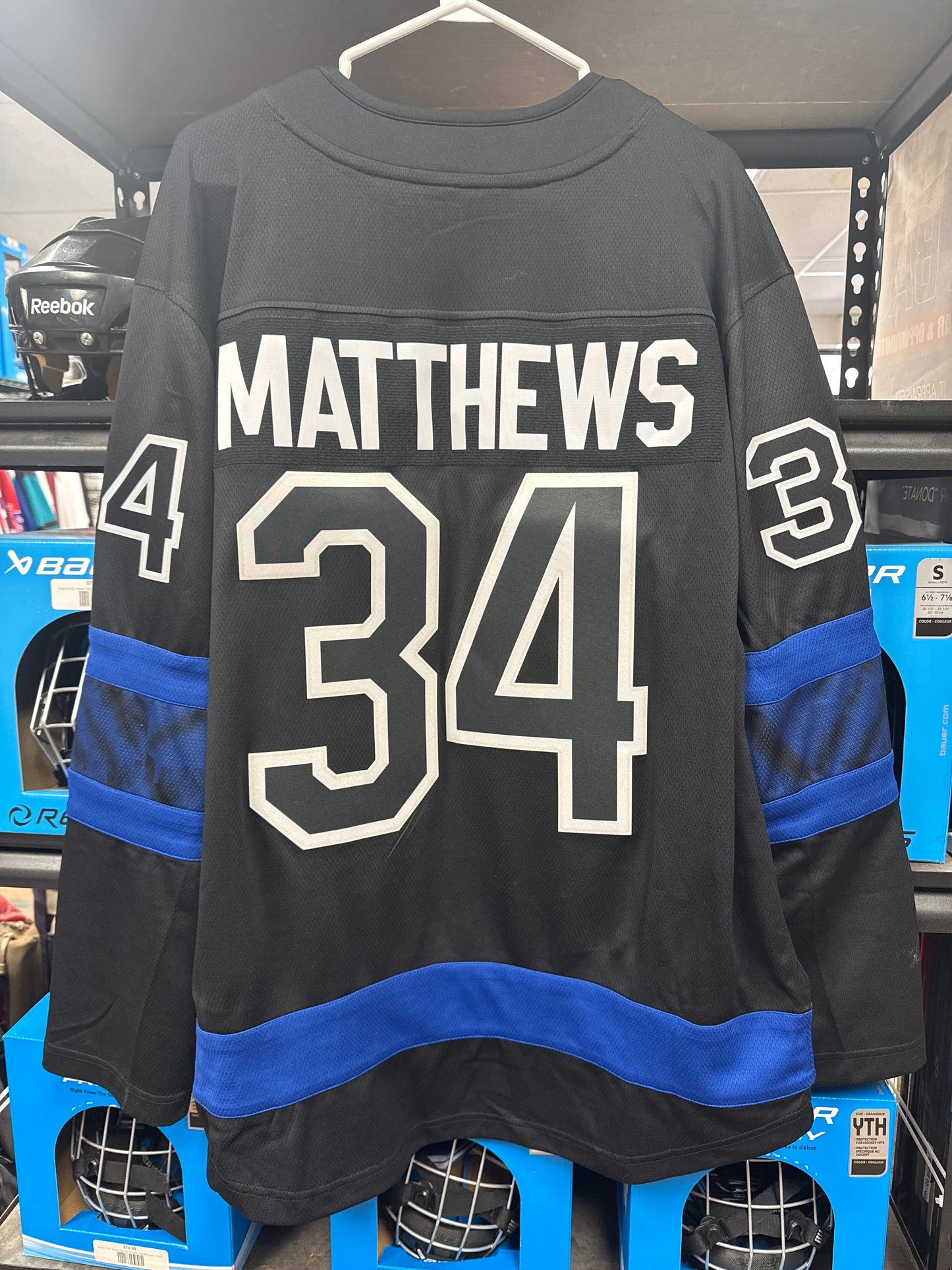 Toronto Maple Leafs Black Bieber Auston Matthews #34 Jersey Size Large
