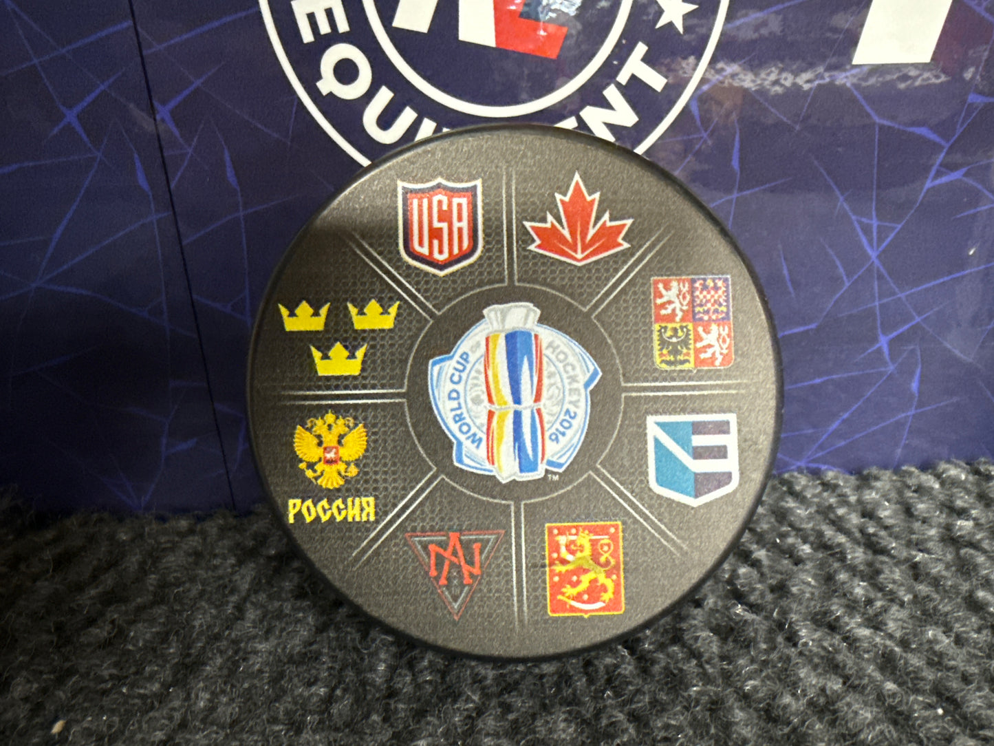 2016 World Cup of Hockey Souvenir Logo Puck