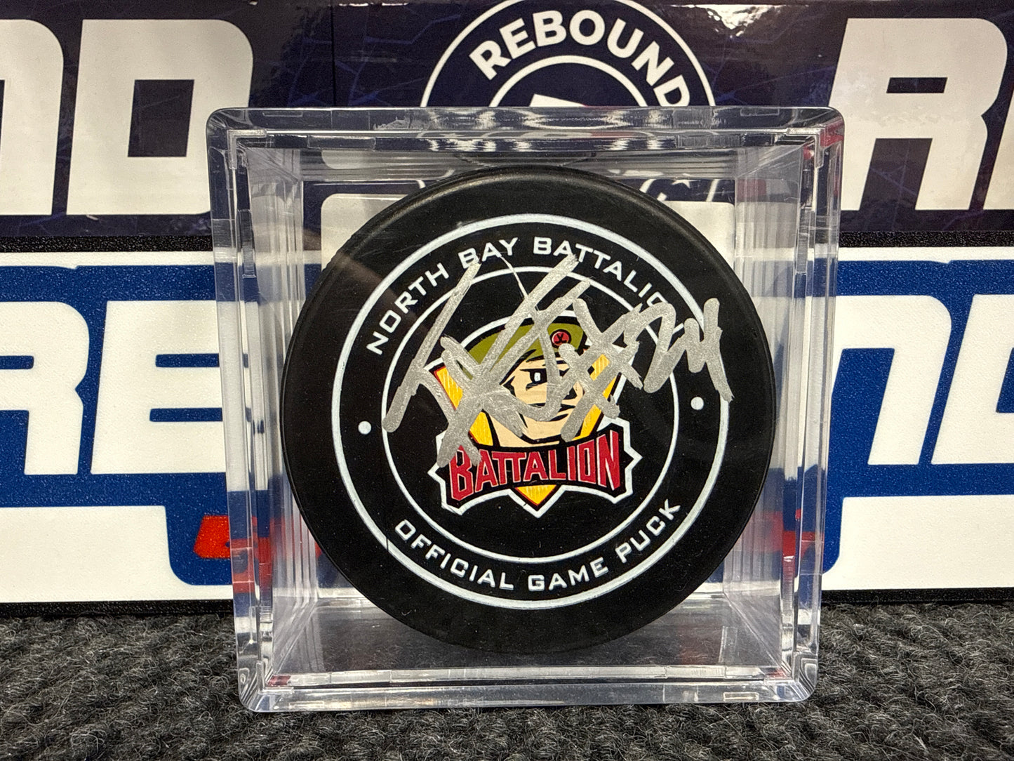 Ty Nelson North Bay Battalion Signed Puck