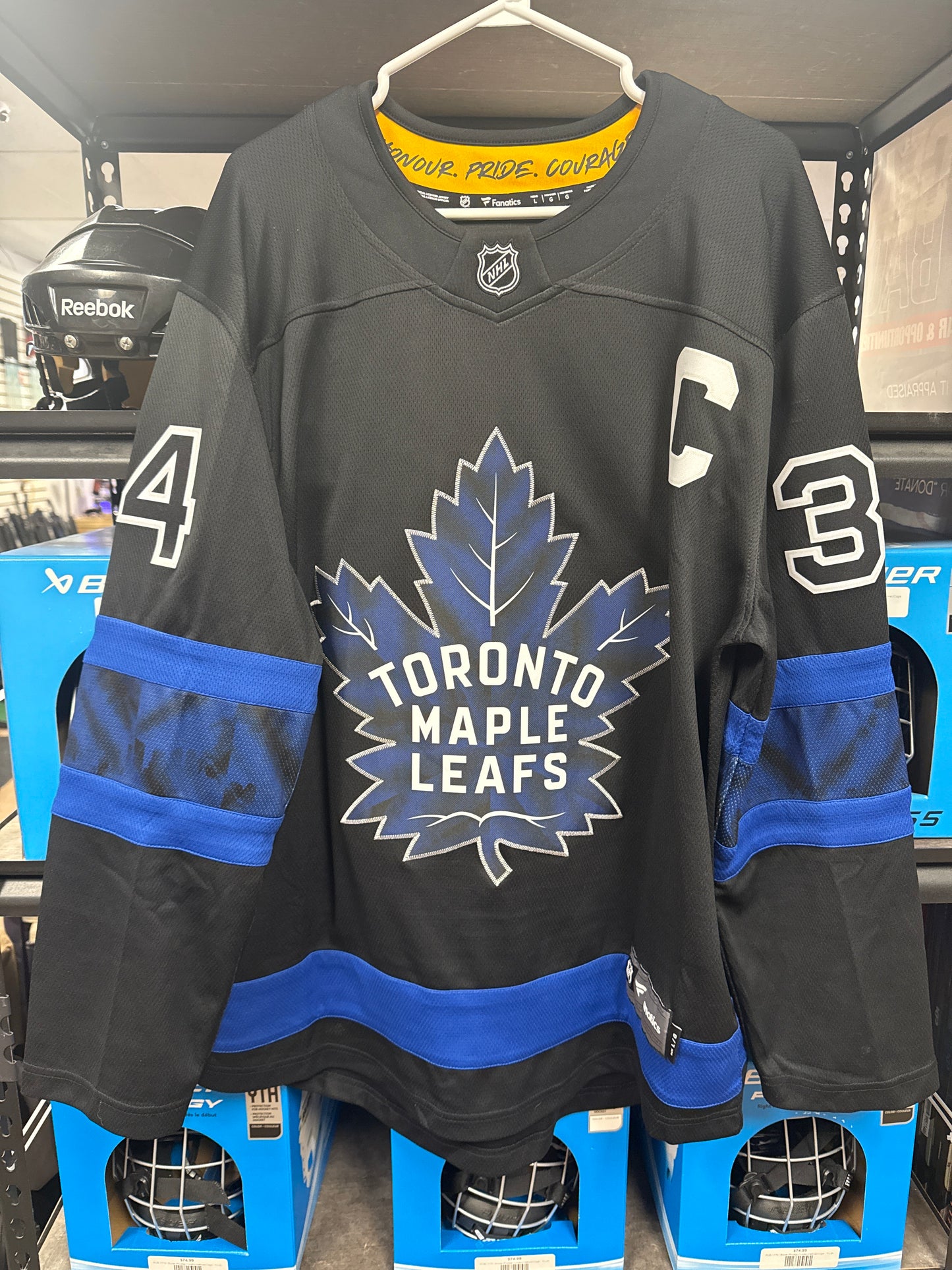 Toronto Maple Leafs Black Bieber Auston Matthews #34 Jersey Size Large