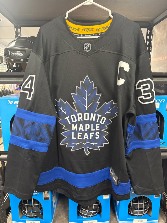 Toronto Maple Leafs Black Bieber Auston Matthews #34 Jersey Size Large