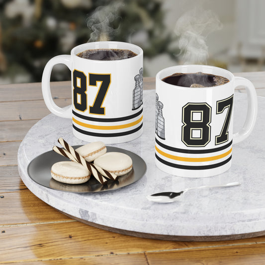 Hockey #87 Commemorative Hockey Coffee Mug Black Gold Champion