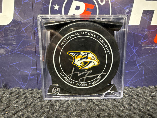 Juuse Saros Nashville Predators Signed Puck