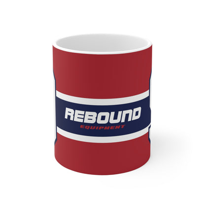 Rebound Equipment #9 Blue, White and Red Hockey Coffee Mug