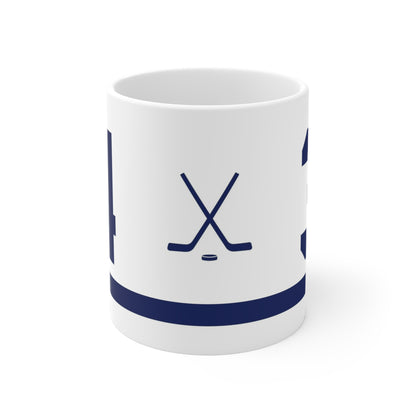 Rebound Equipment #34 Hockey Coffee Mug Blue White Exclusives
