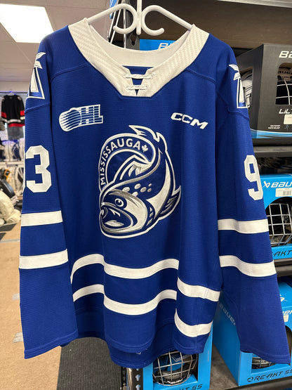 Lucas Karmiris #93 Mississauga Steelheads Game Worn Jersey