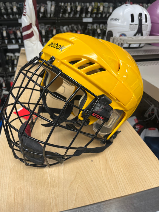 Reebok Yellow Hockey Helmet - Senior Small