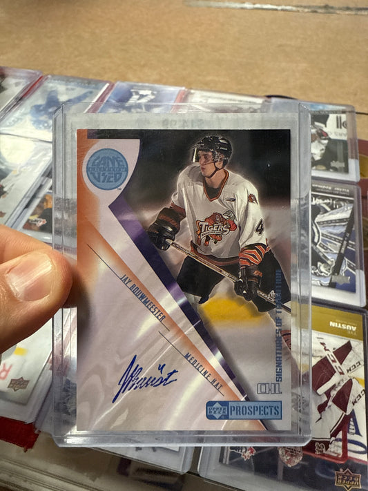 2001 UD Prospects Jay Bouwmeester Autograph Signed