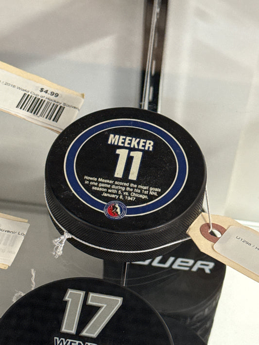 Howie Meeker #11 Commemorative Night Puck Toronto Maple Leafs