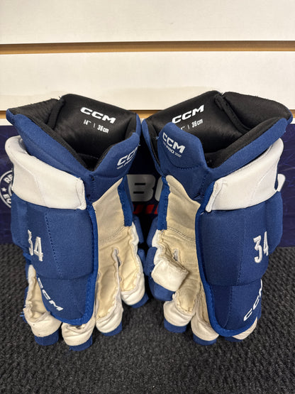 CCM Pro Stock Toronto Maple Leafs Auston Matthews Gloves 14"