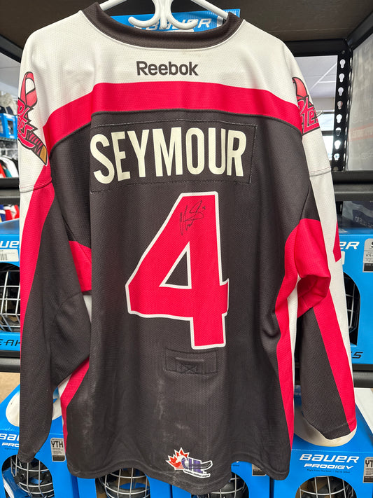 Clark Seymour Peterborough Petes Pink In The Rink Jersey Autographed