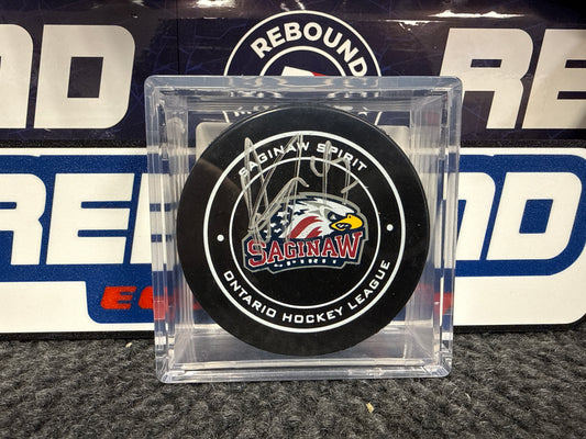 Owen Tippett Saginaw Spirit Signed Puck