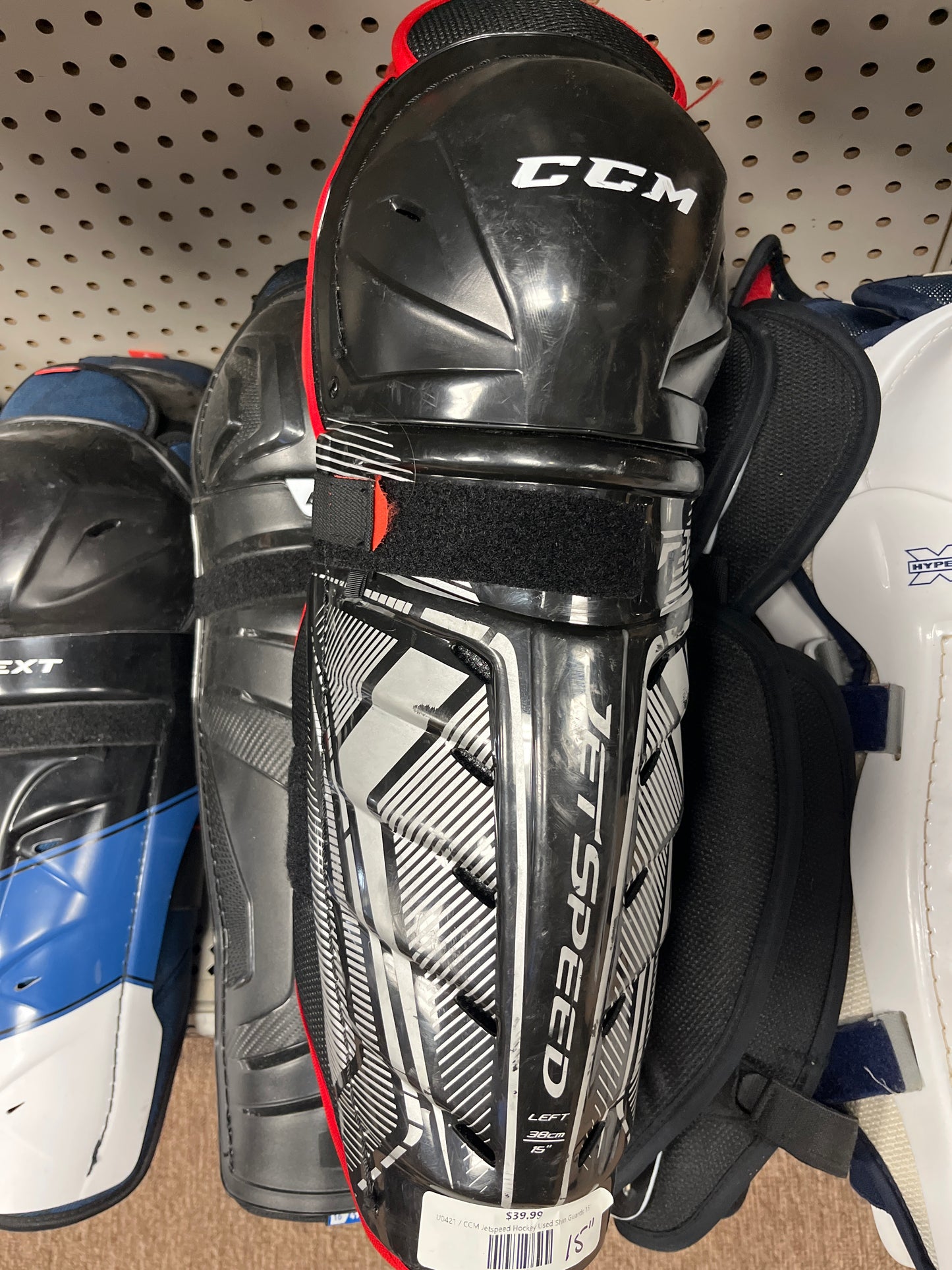 CCM Jetspeed Hockey Used Shin Guards 15"