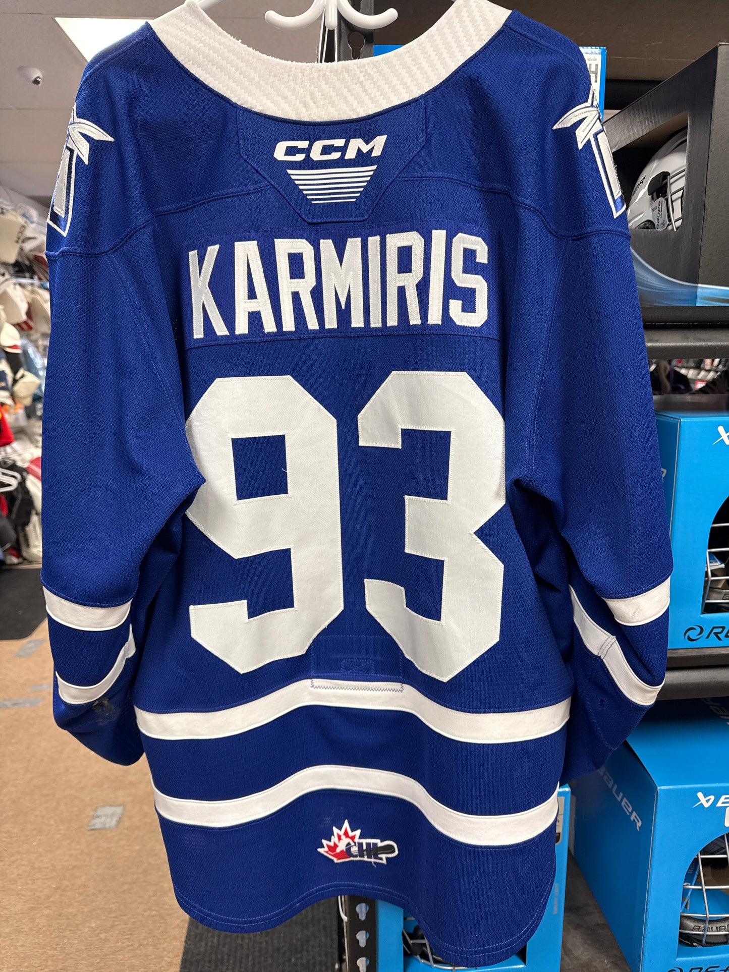Lucas Karmiris #93 Mississauga Steelheads Game Worn Jersey