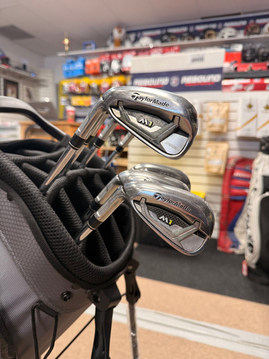TaylorMade M1 Iron Set 4-9 + PW Steel Shaft Stiff Flex LH Used