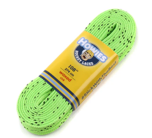 Howies Neon Green Waxed Hockey Skate Laces